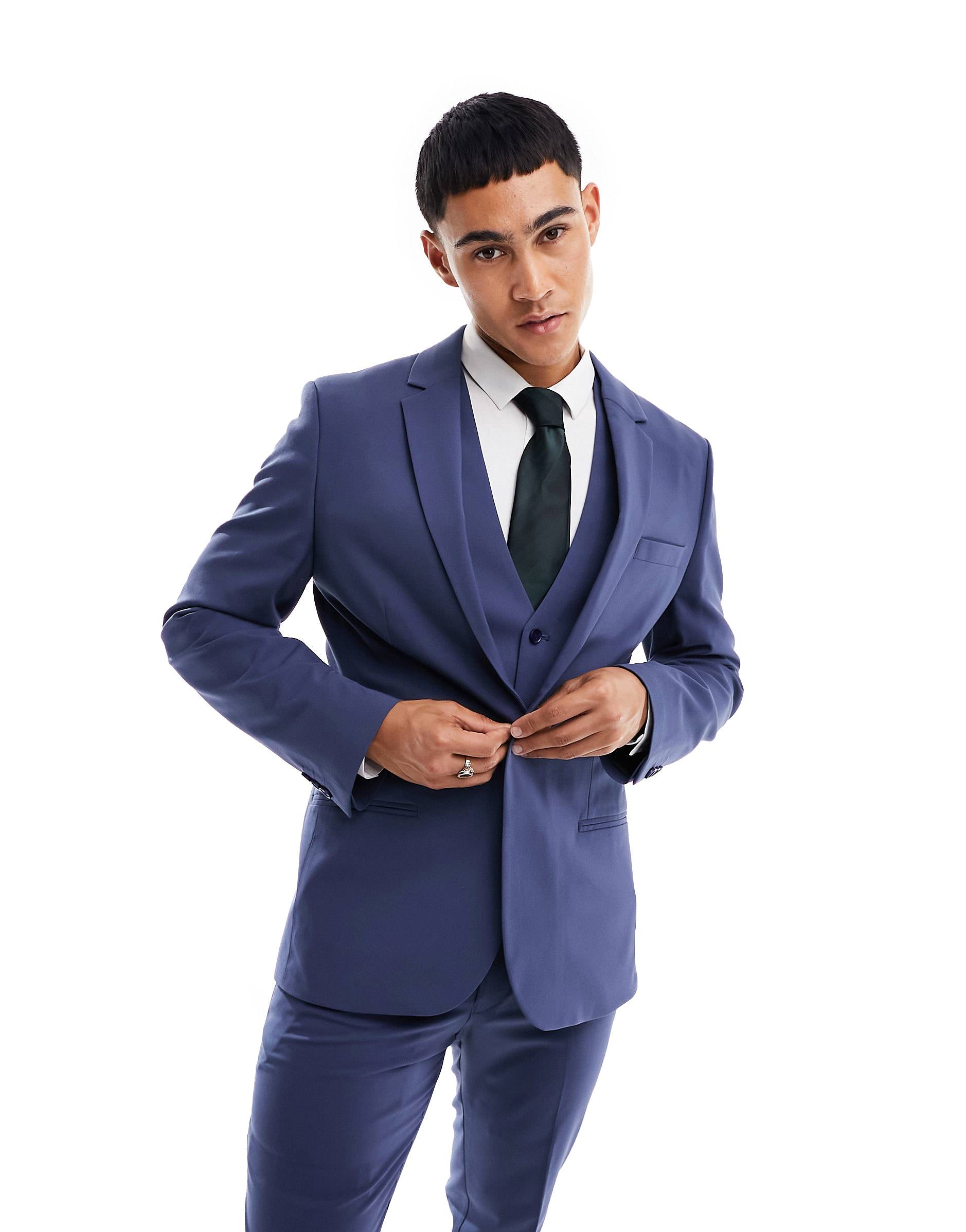 Пиджак Asos Design Skinny Suit, синий