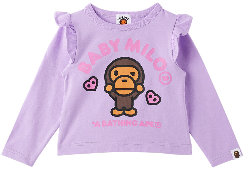 

Baby Purple Футболка с длинным рукавом Baby Milo Heart BAPE