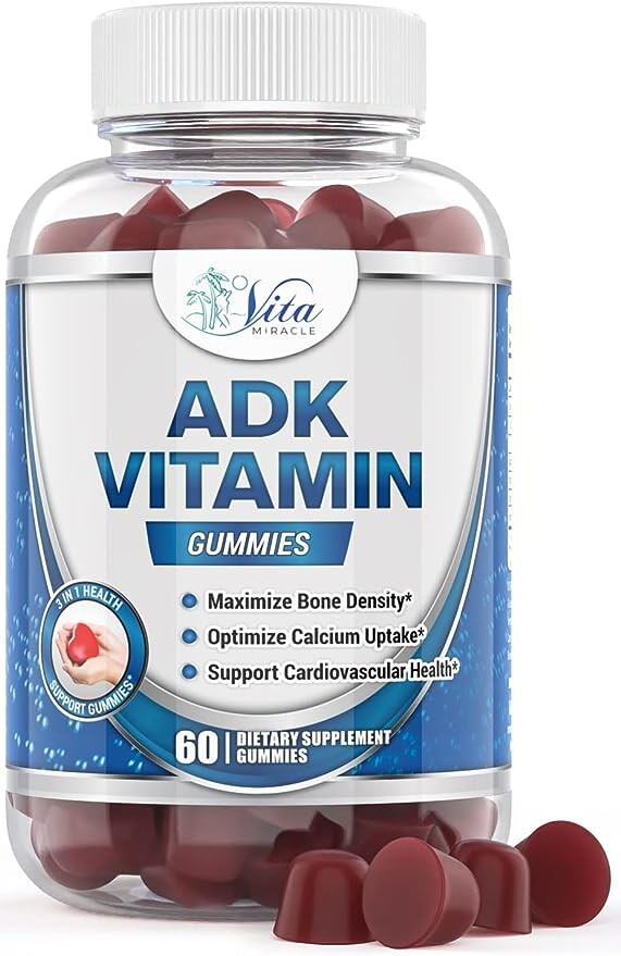 

Жевательные таблетки Vita Miracle ADK с витаминными добавками, содержащие витамин D 5000 МЕ, витамин A 3000 МЕ, 60 капсу