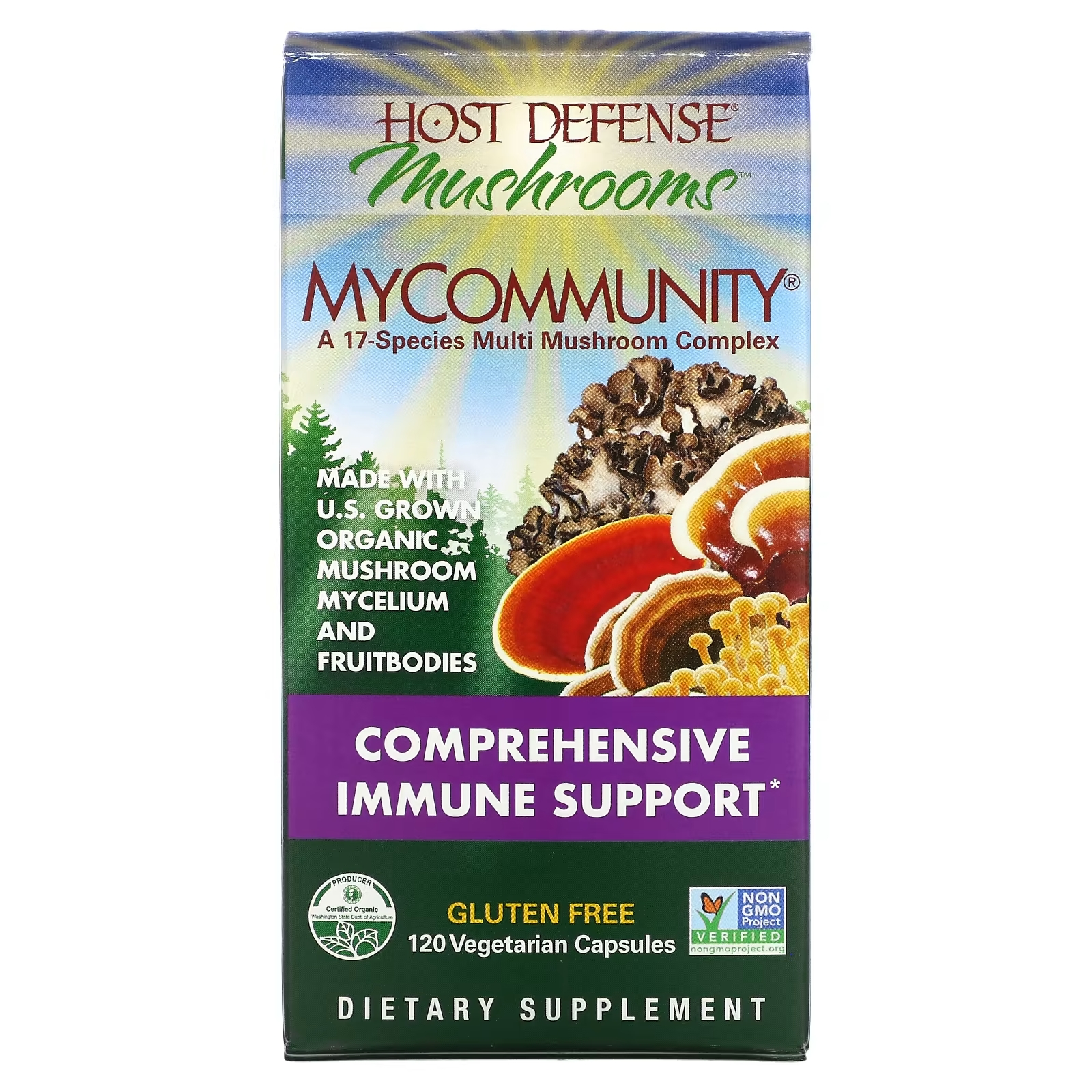 Комплекс из 17 Видов Грибов Fungi Perfecti MyCommunity, 120 вегетарианских капсул