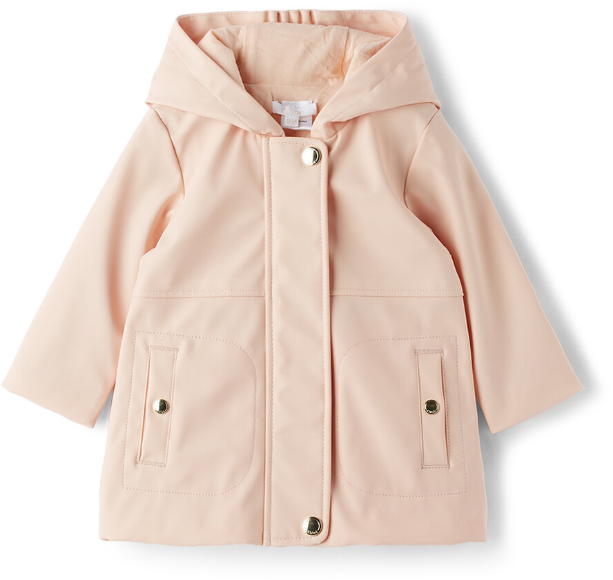

Детское розовое дождевик с капюшоном Chloé