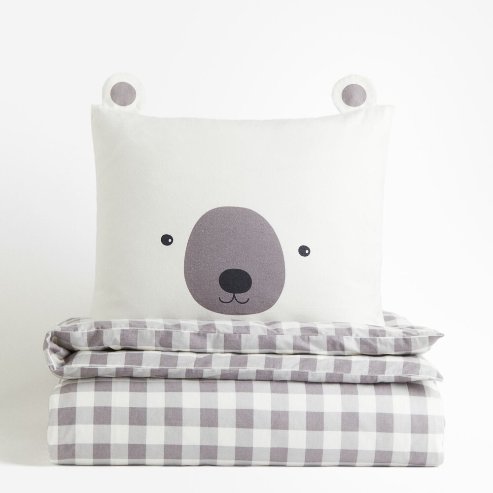 

Комплект односпального постельного белья H&M Home Flannel, серый