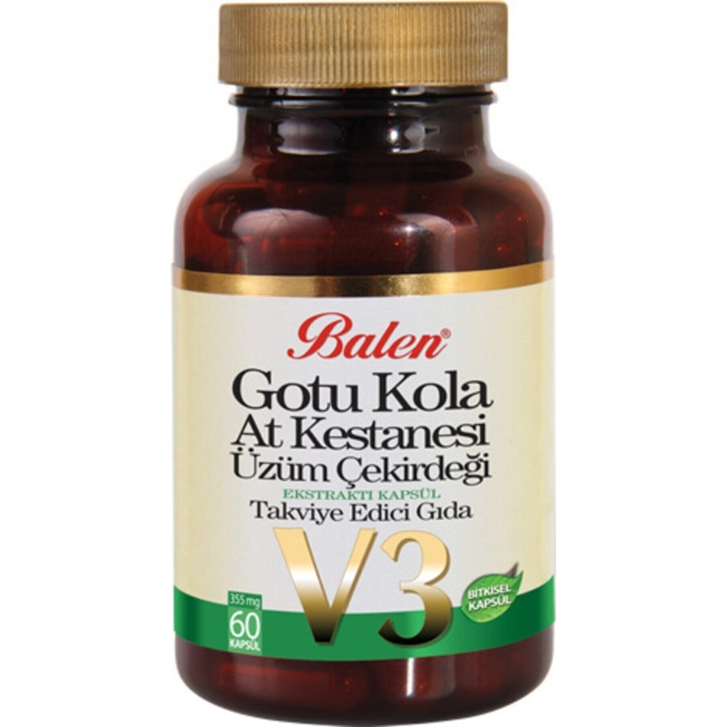 Активная добавка Balen Gotu Kola Horse Chestnut Grape Seed Extract, 60 капсул, 355 мг солгар экстракт готу кола капс 424мг 100