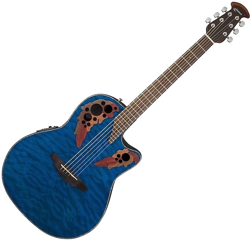Акустическая гитара Ovation CE44P-8TQ Exotic Celebrity Elite Plus Selected Figured Top Mid-Depth Lyrachord Body Nato Neck 6-String Acoustic-Electric Guitar w/Gig Bag