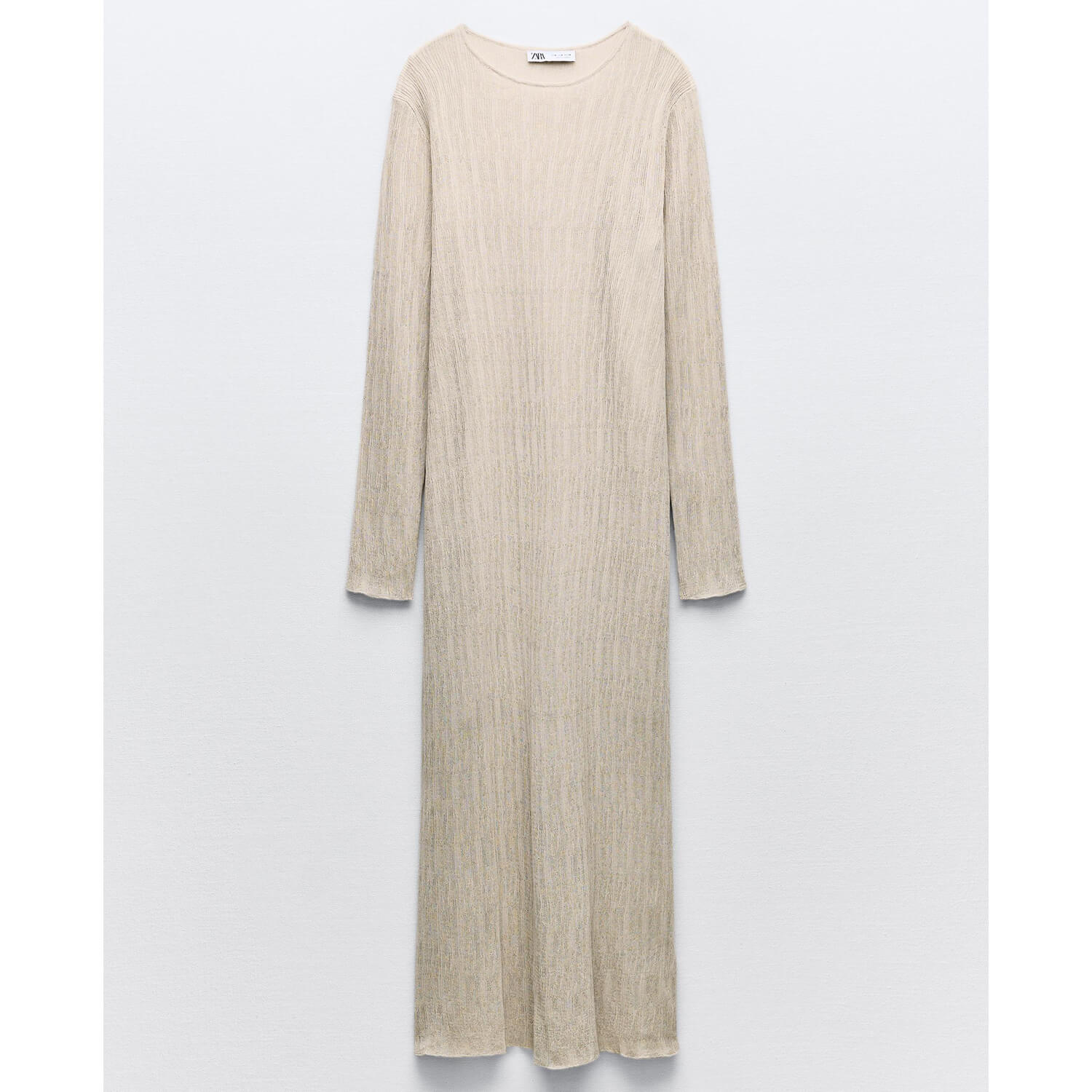 Платье Zara Knit Linen Blend, песочный