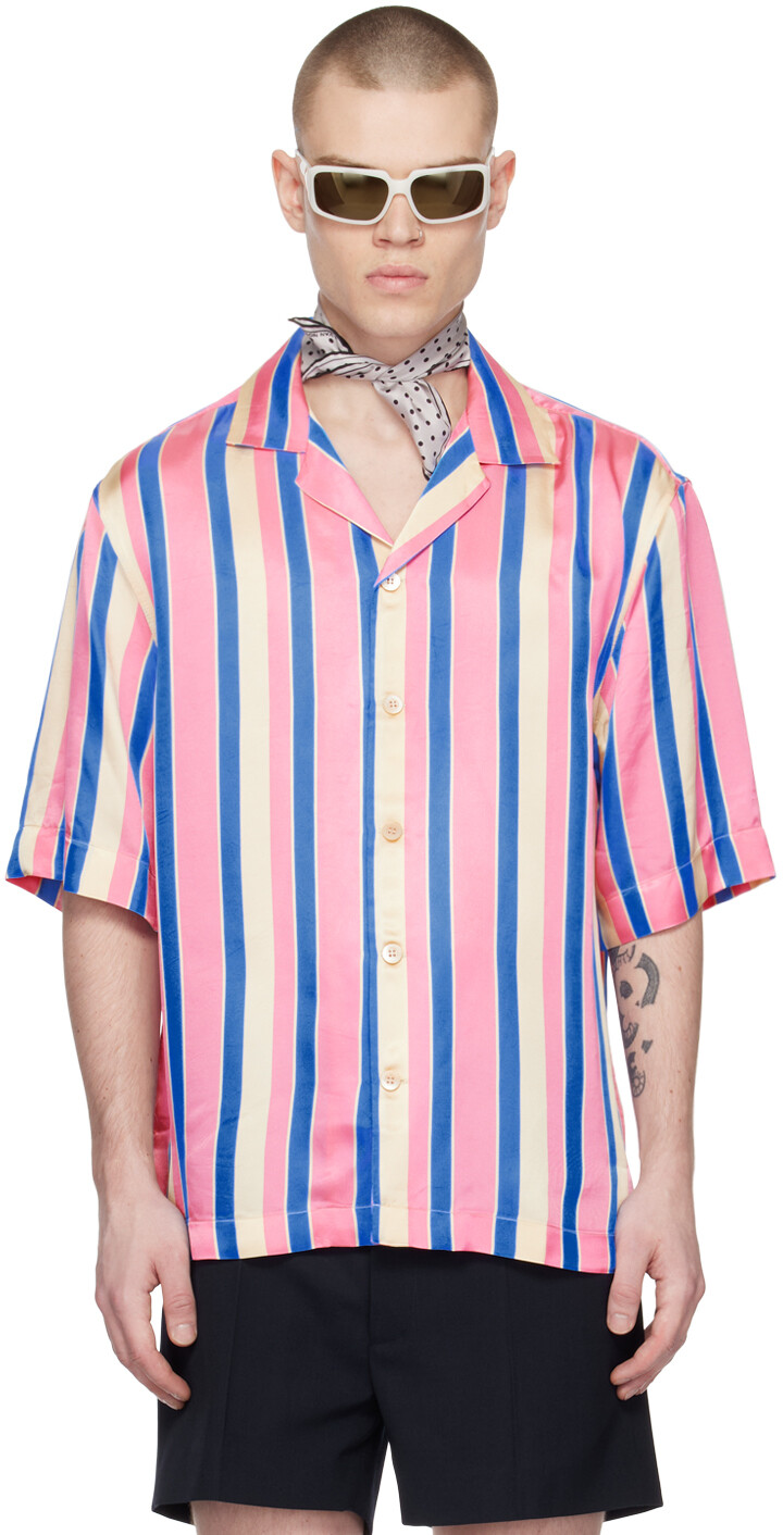 

Розовая полосатая рубашка Dries Van Noten