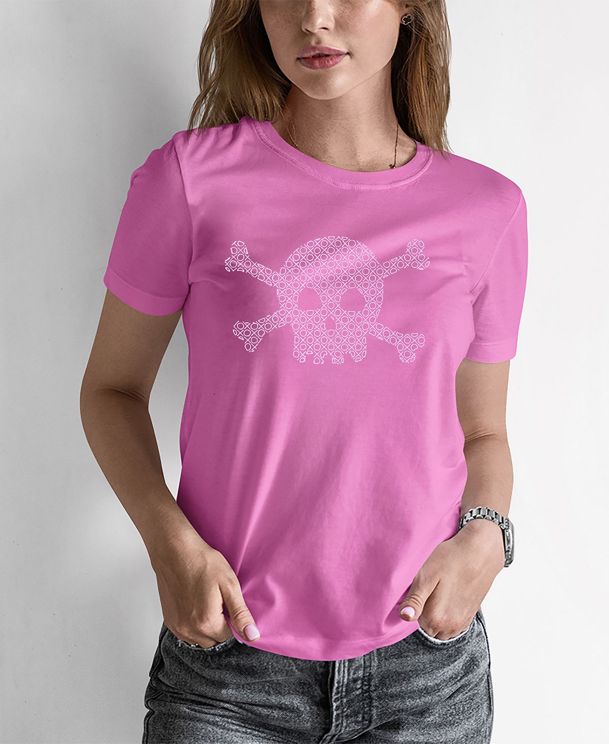 Женская футболка word art xoxo skull LA Pop Art, розовый женская футболка word art кошка la pop art розовый