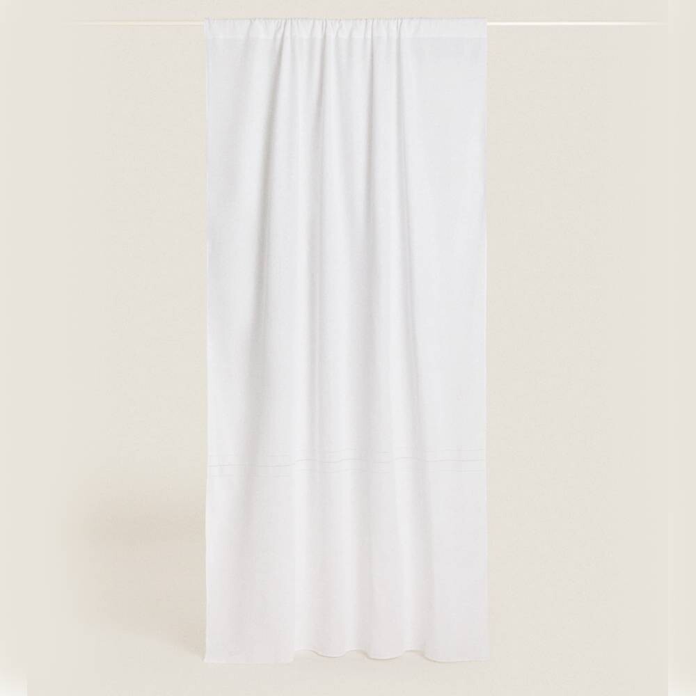 

Штора с вышивкой Zara Home Linen, белый