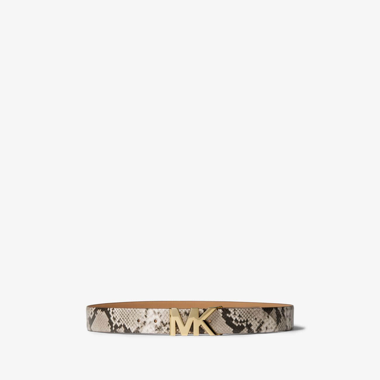 

Ремень Michael Michael Kors Python Embossed Leather Waist, бежевый/черный