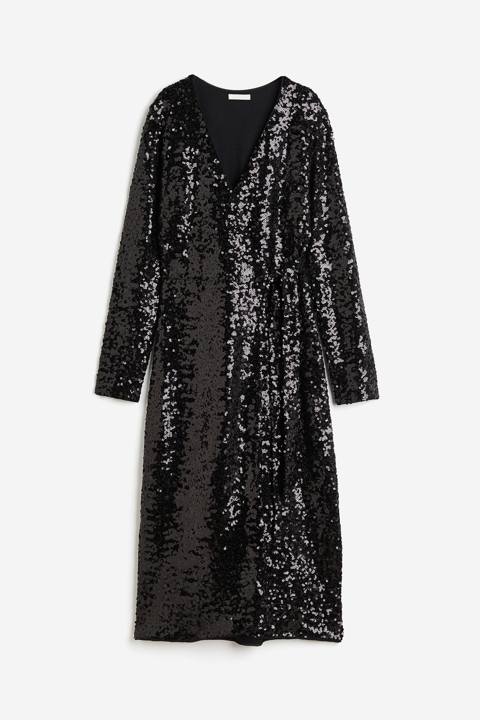 цена Платье H&M Sequined Wrap, черный