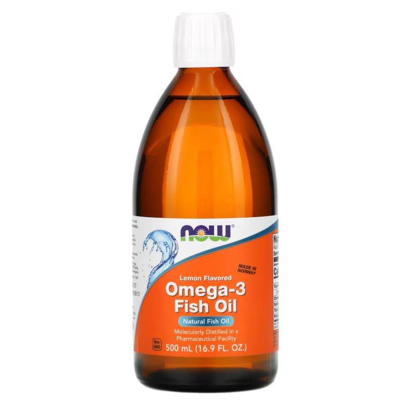 Рыбий жир с Омега-3 Now Foods со вкусом лимона, 500 мл bioschwartz рыбий жир с омега 3 лимонный вкус 90 капсул