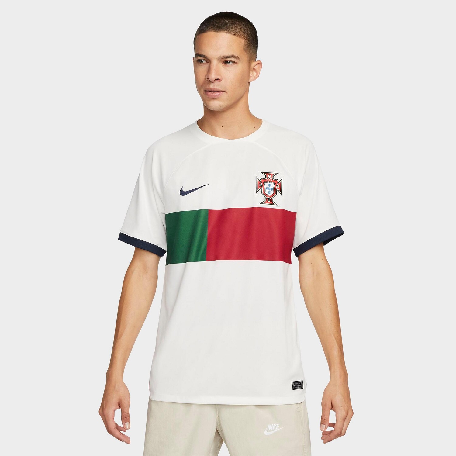 

Мужское футбольное джерси Nike Portugal 2022-23 Stadium Away Soccer, белый