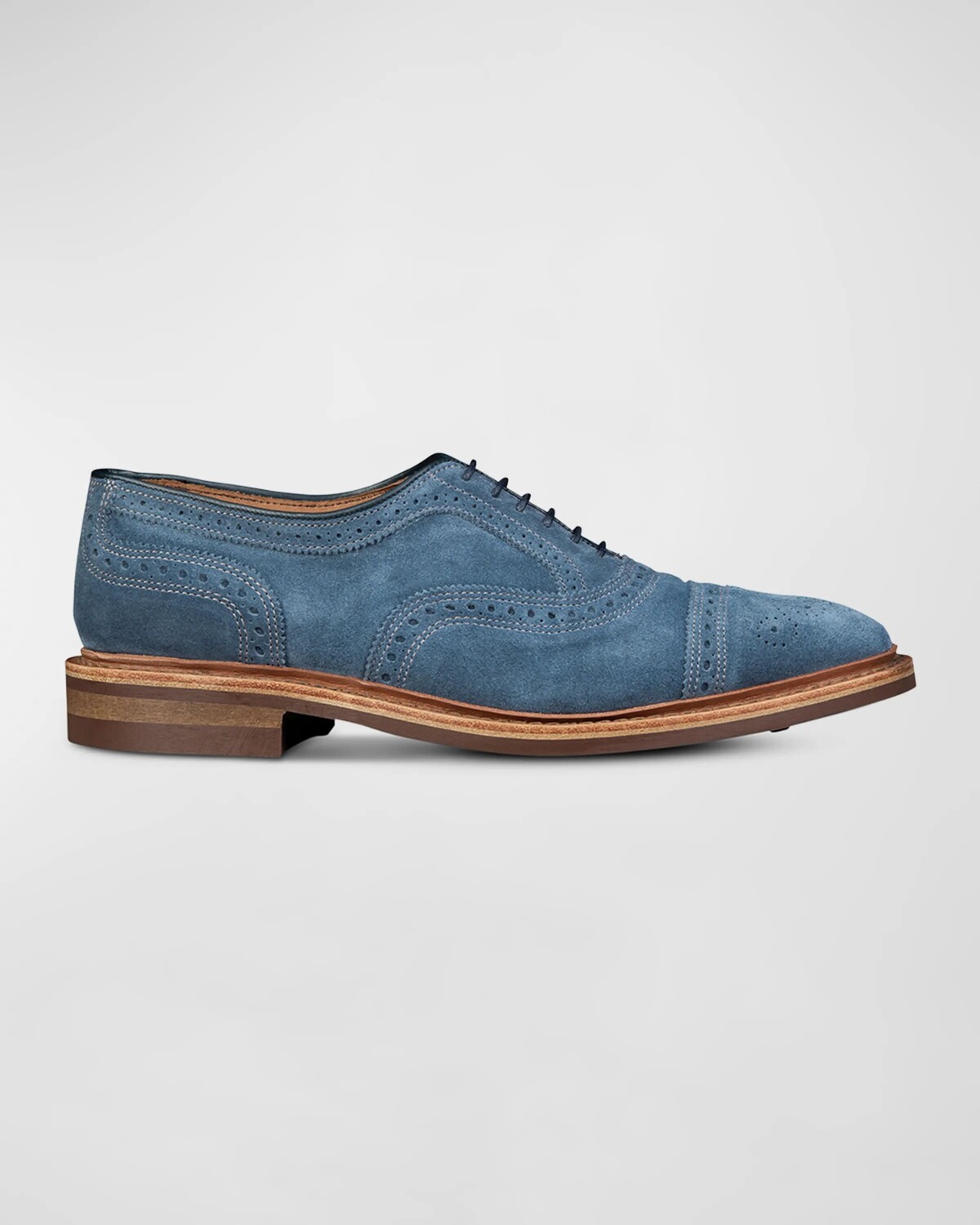 

Мужские замшевые оксфорды Strandmok с закрытым носком Allen Edmonds, цвет Denim