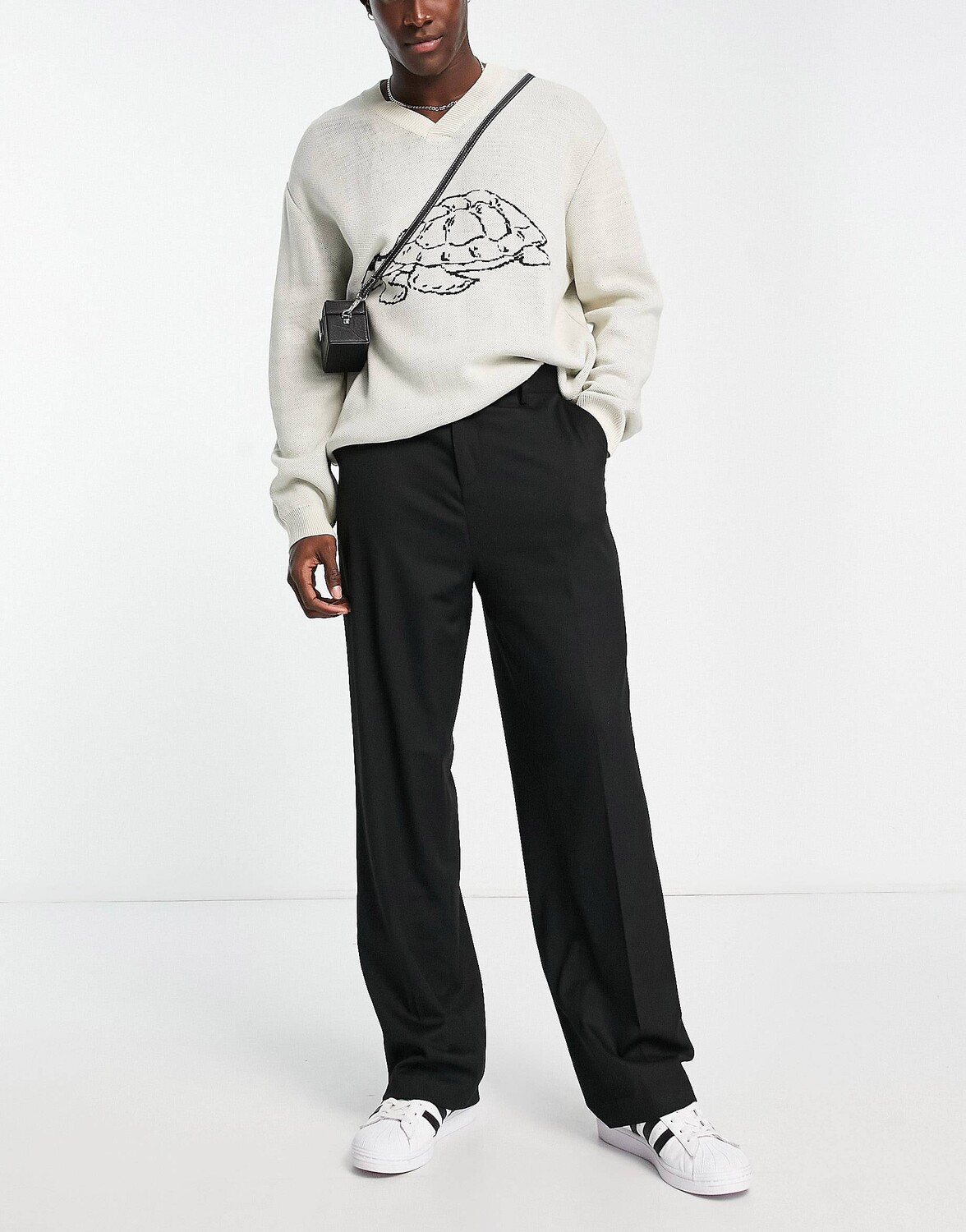 

Черные элегантные брюки широкого кроя ASOS DESIGN, Черный