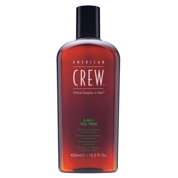 

American Crew Tea Tree 3-in-1 шампунь, кондиционер и гель для душа 3в1 для мужчин, 450 мл