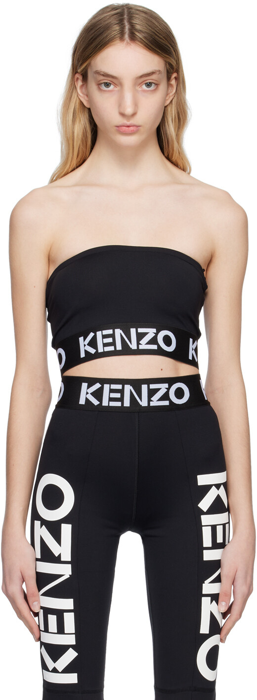 

Черный - Короткий топ-бандо без рукавов Kenzo Paris