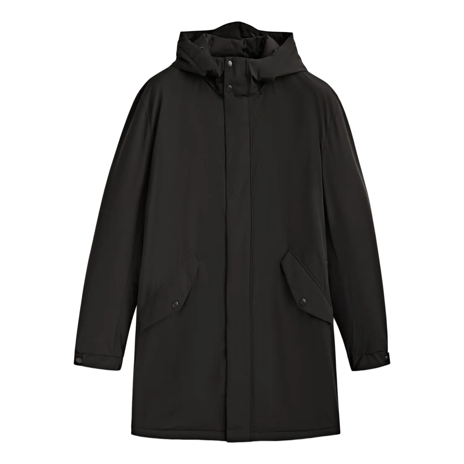 

Куртка Massimo Dutti Lightweight Stretch Jacket with Hood, черный