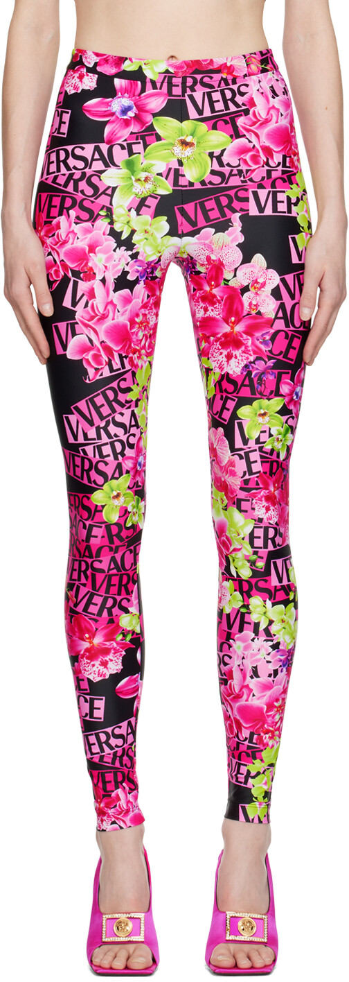 

Леггинсы с розовой орхидеей Versace