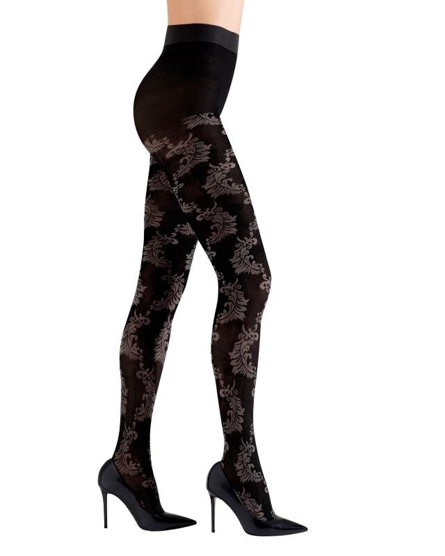

Непрозрачные колготки с перьями Natori Black grey