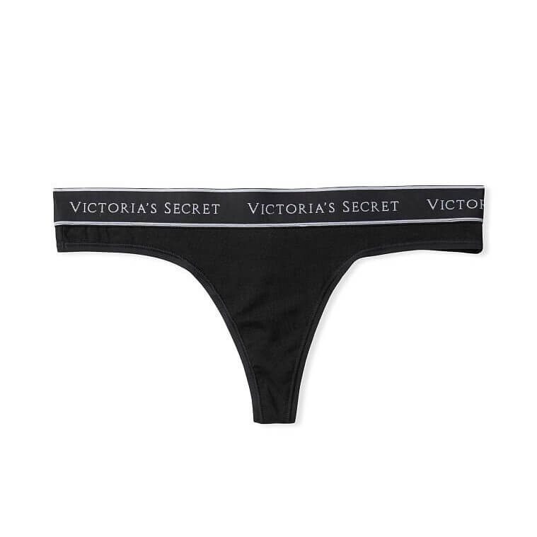 

Трусики-танга Victoria's Secret Logo Cotton, черный