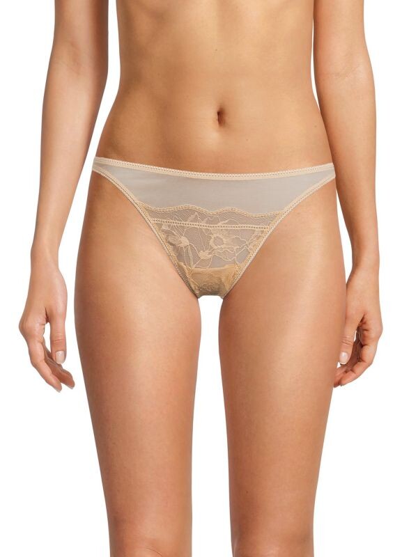 

Кружевные стринги La Perla с эластичным поясом, nude