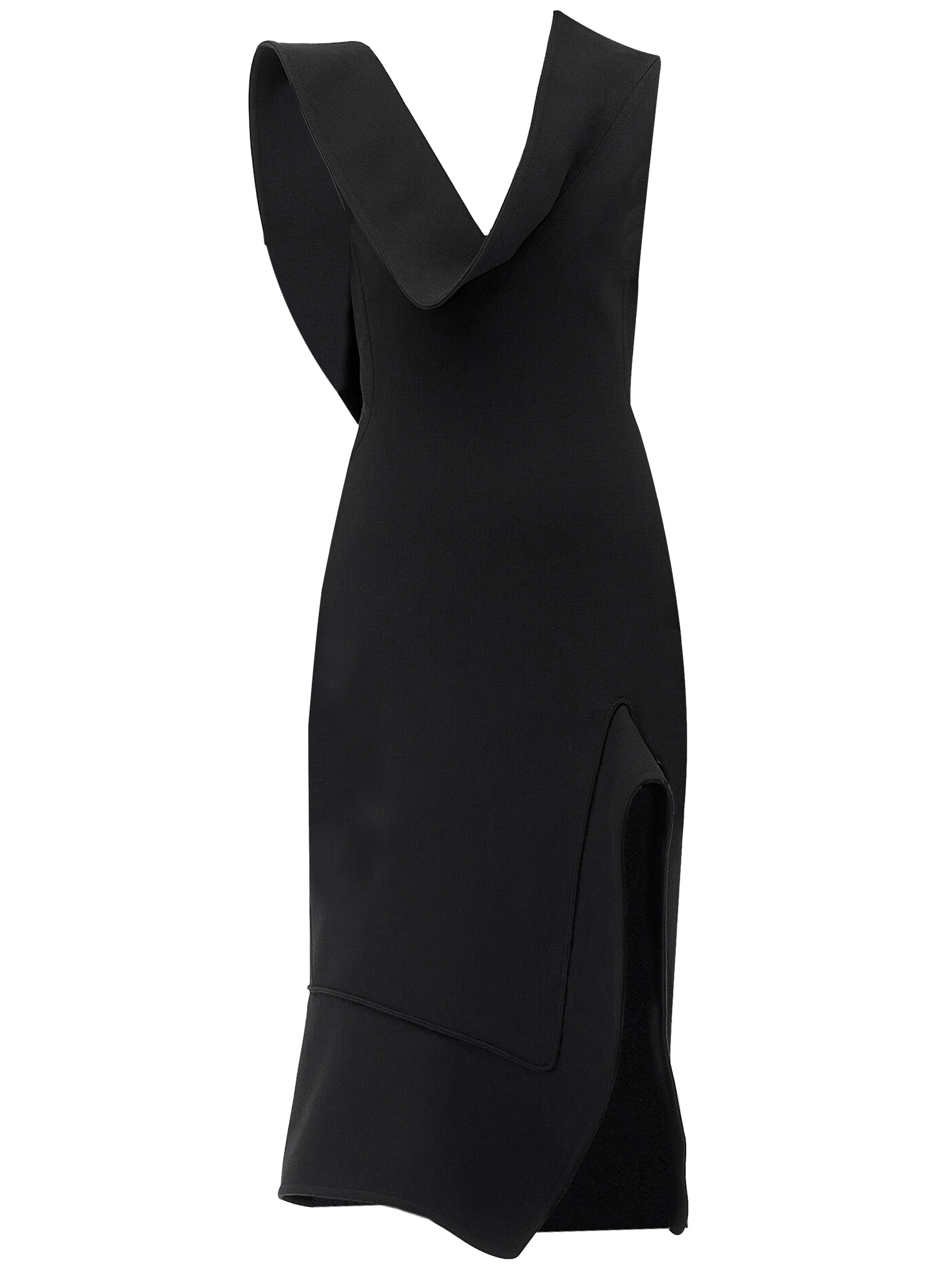 Платье Bottega Veneta Structured cotton midi, черный