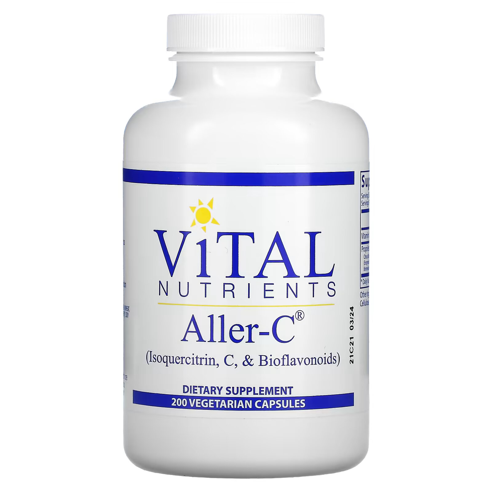 Vital Nutrients, Aller-C, 200 вегетарианских капсул vital nutrients bcq 120 вегетарианских капсул
