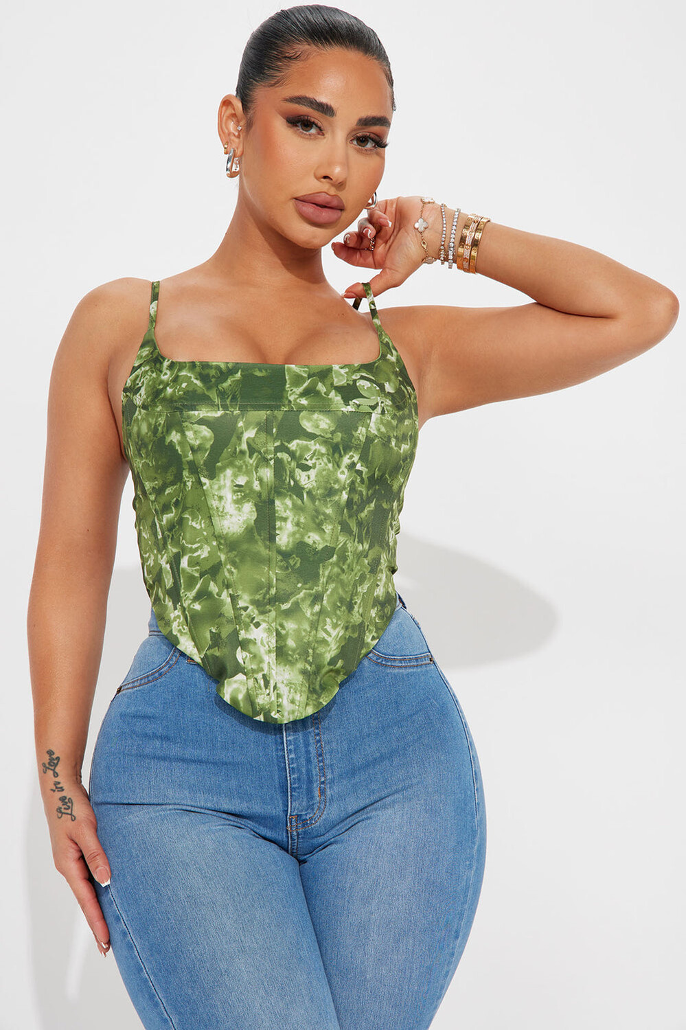 

Топ Fashion Nova 22GWF8177, оливковый