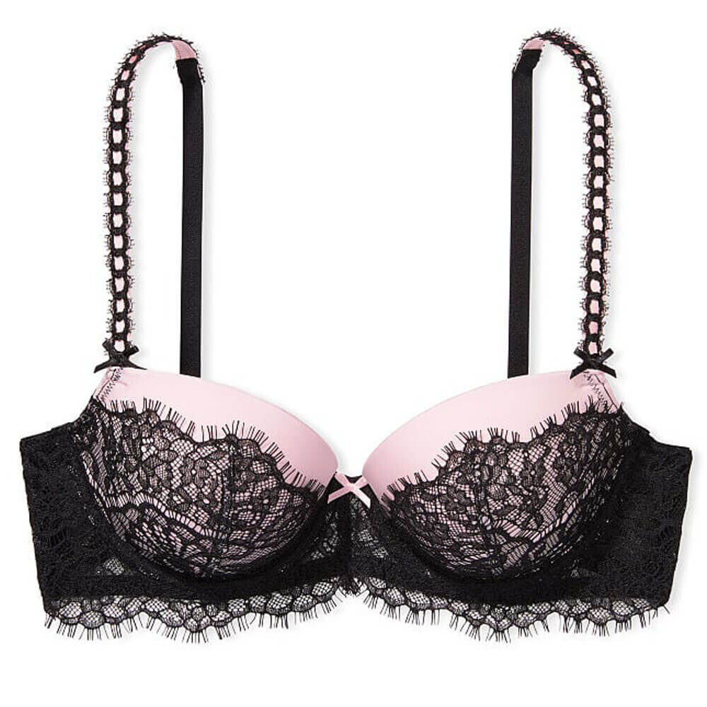 

Бюстгальтер Victoria's Secret Dream Angels Lightly-Lined Heart, черный/розовый