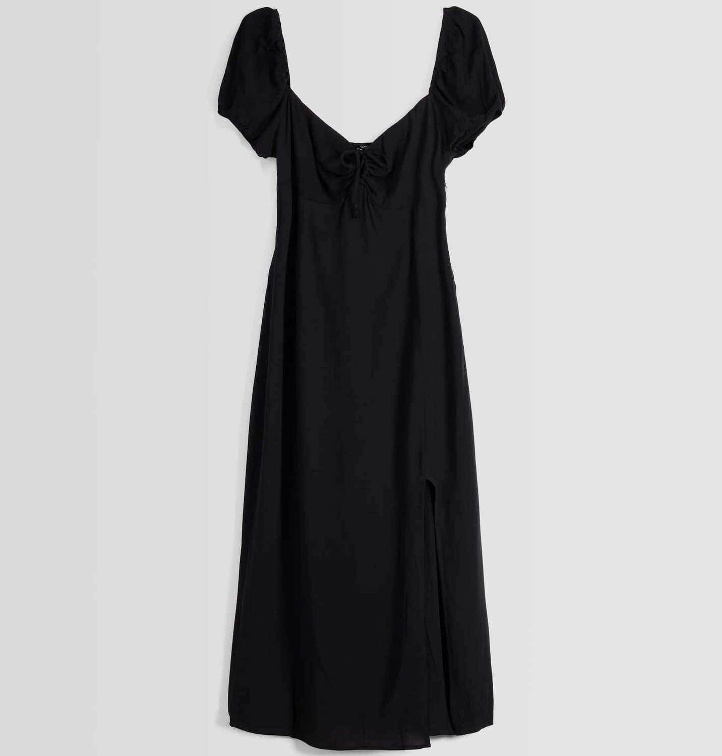 

Платье Bershka Midi With Tied Neckline, черный