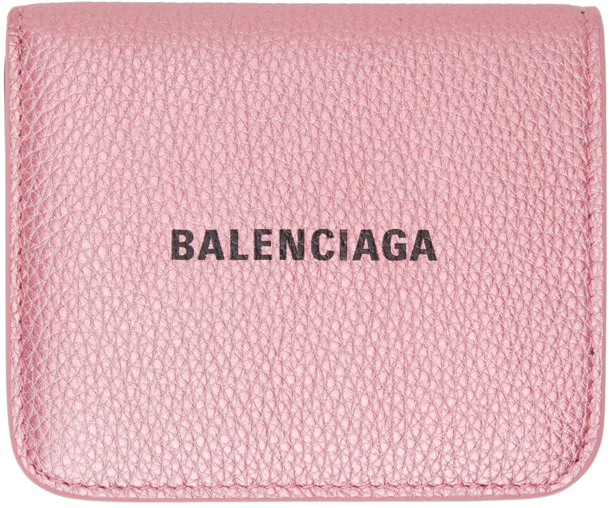

Розовая визитница с клапаном для денег Balenciaga