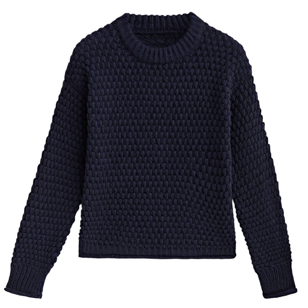 

Джемпер Massimo Dutti Crew Neck Open-knit, темно-синий