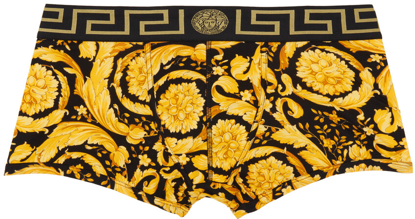 

Черно-золотые трусы-боксеры Barocco Versace Underwear