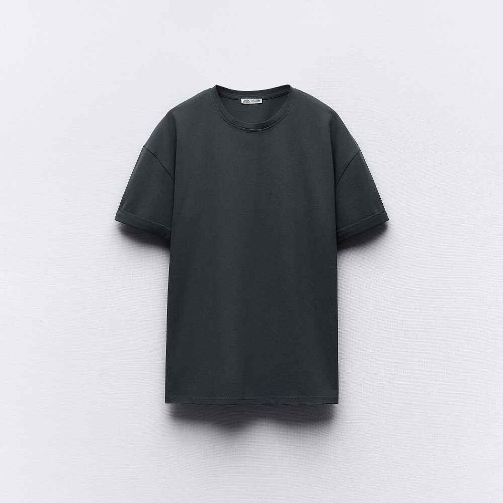 

Футболка Zara Heavy Cotton, темно-серый