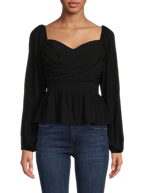 

Топ Bcbgmaxazria однотонный тканый, черный