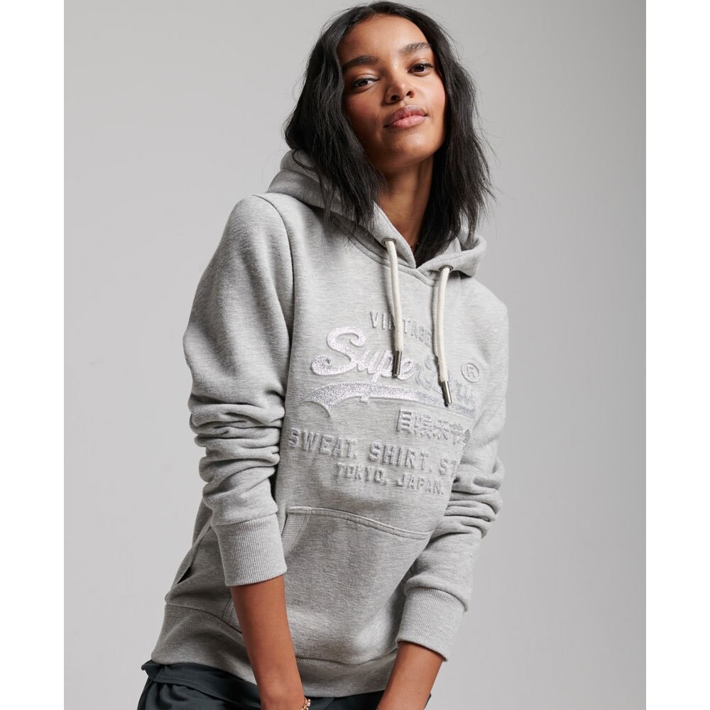 

Худи Superdry Vintage Logo Emboss, серый