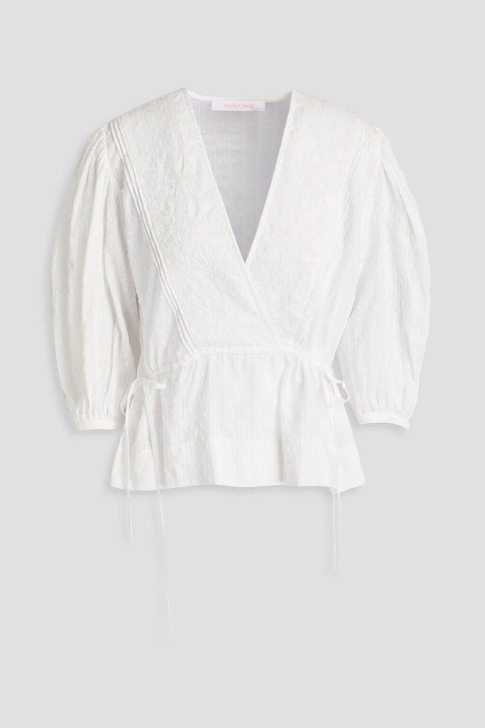 

Хлопковая блузка fil-купе с запахом See By Chloé, белый