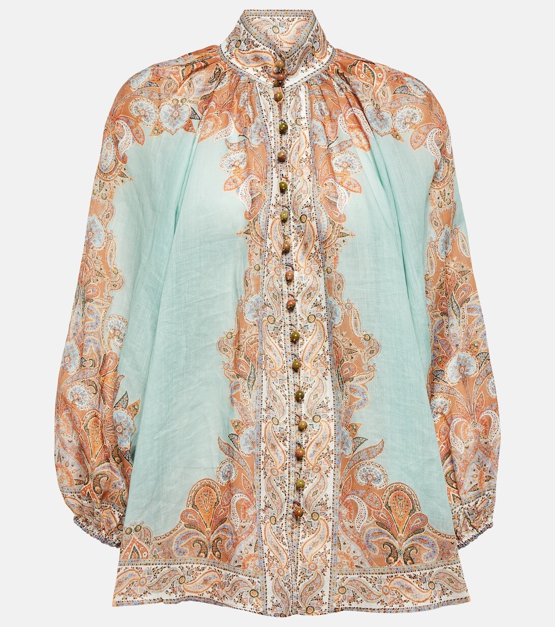 

Блузка Devi с узором пейсли ZIMMERMANN, зеленый