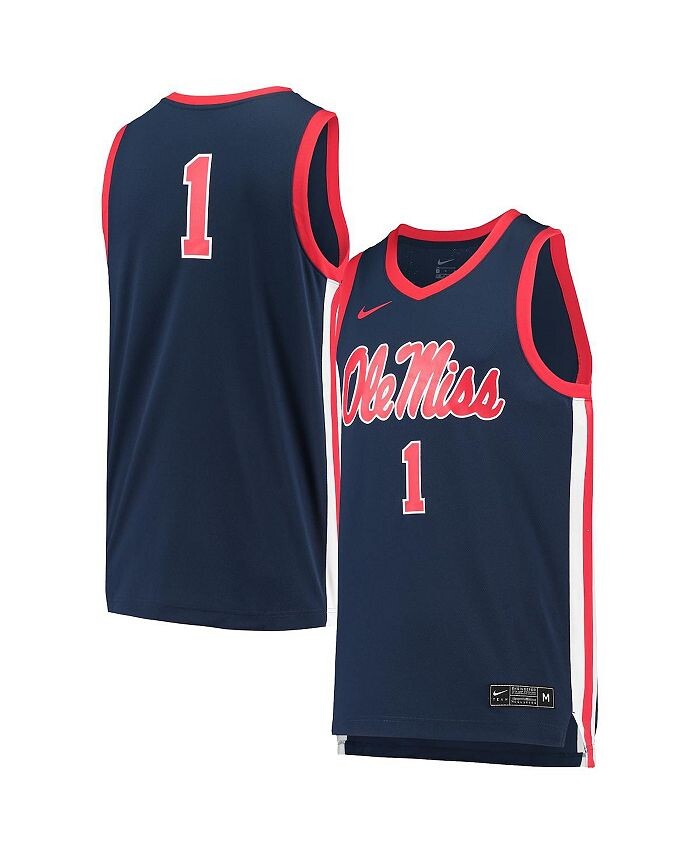 

Мужская темно-синяя баскетбольная майка #1 Ole Miss Rebels Replica Nike, синий