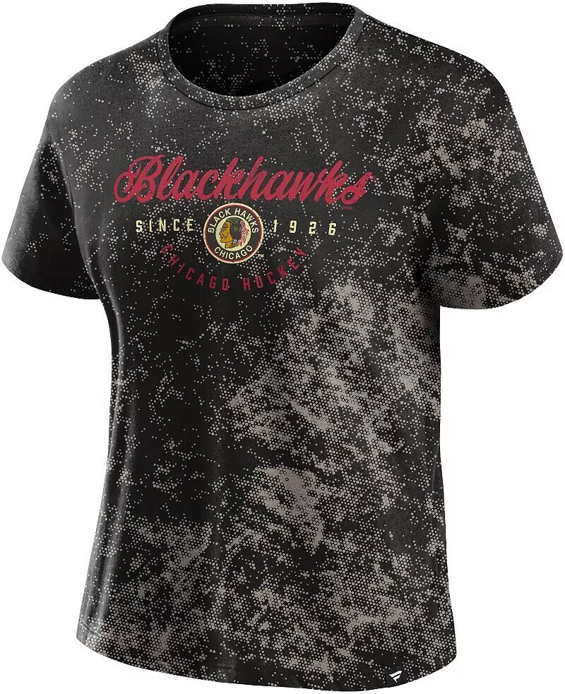 

Черная футболка НХЛ Chicago Blackhawks Bleach Dye