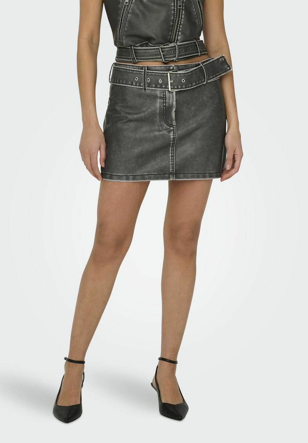 Джинсовая юбка ONLY, черный юбка джинсовая only 44 46 размер
