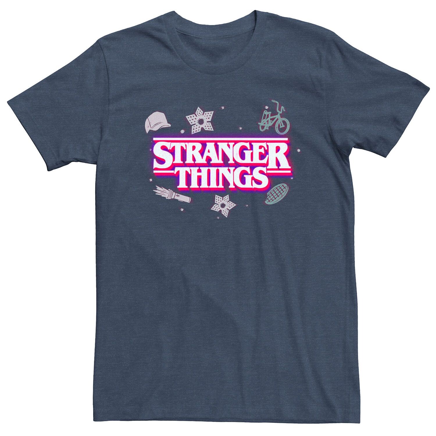 

Мужская розовая футболка с логотипом Netflix Stranger Things Licensed Character, Розовый