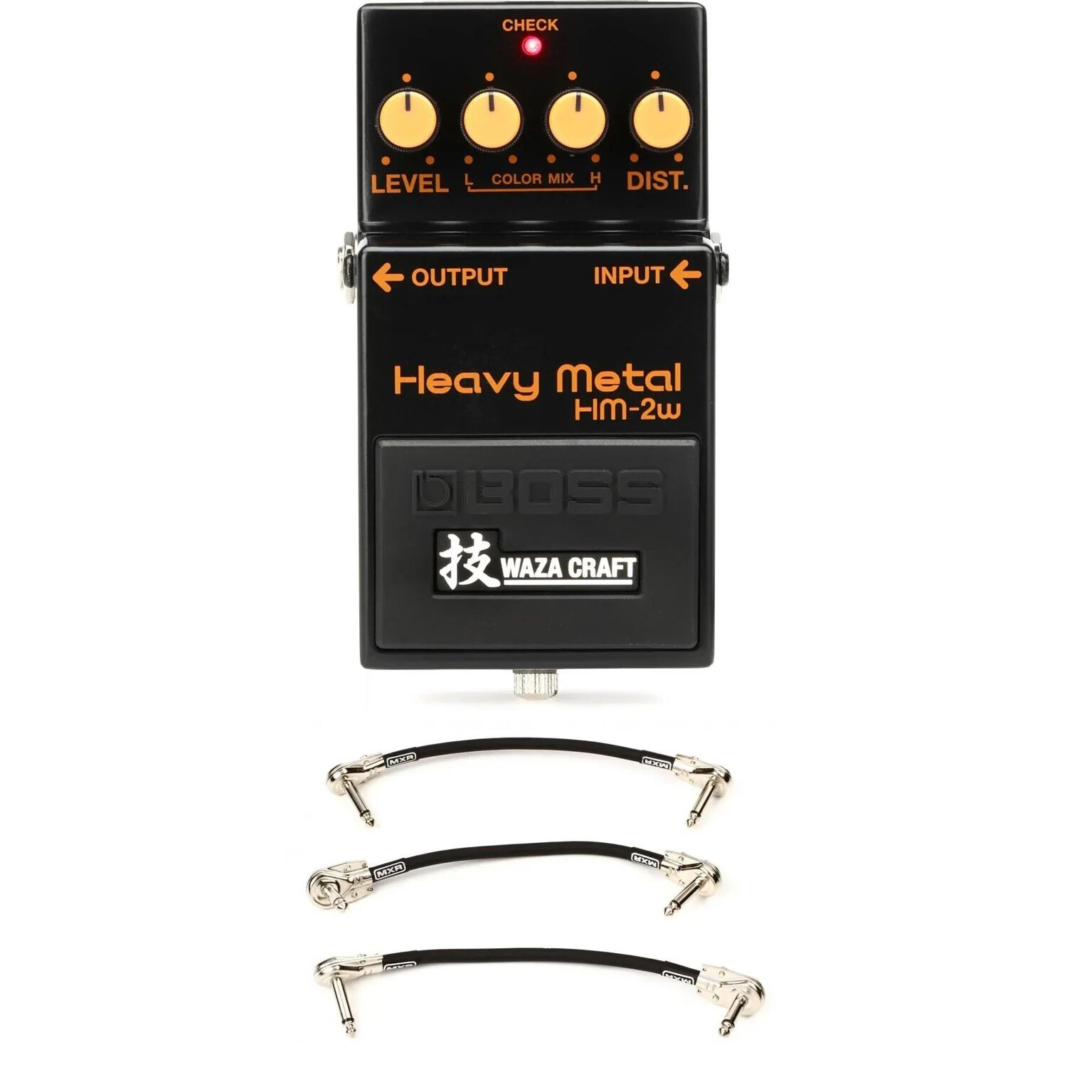 

Педаль дисторшн Boss HM-2W Waza Craft Heavy Metal с 3 патч-кабелями