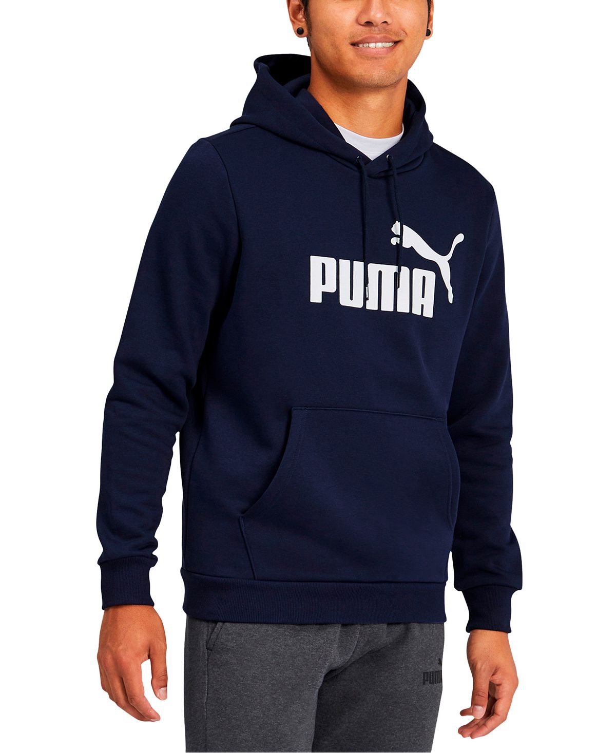 Мужская худи из флиса с логотипом Puma, синий