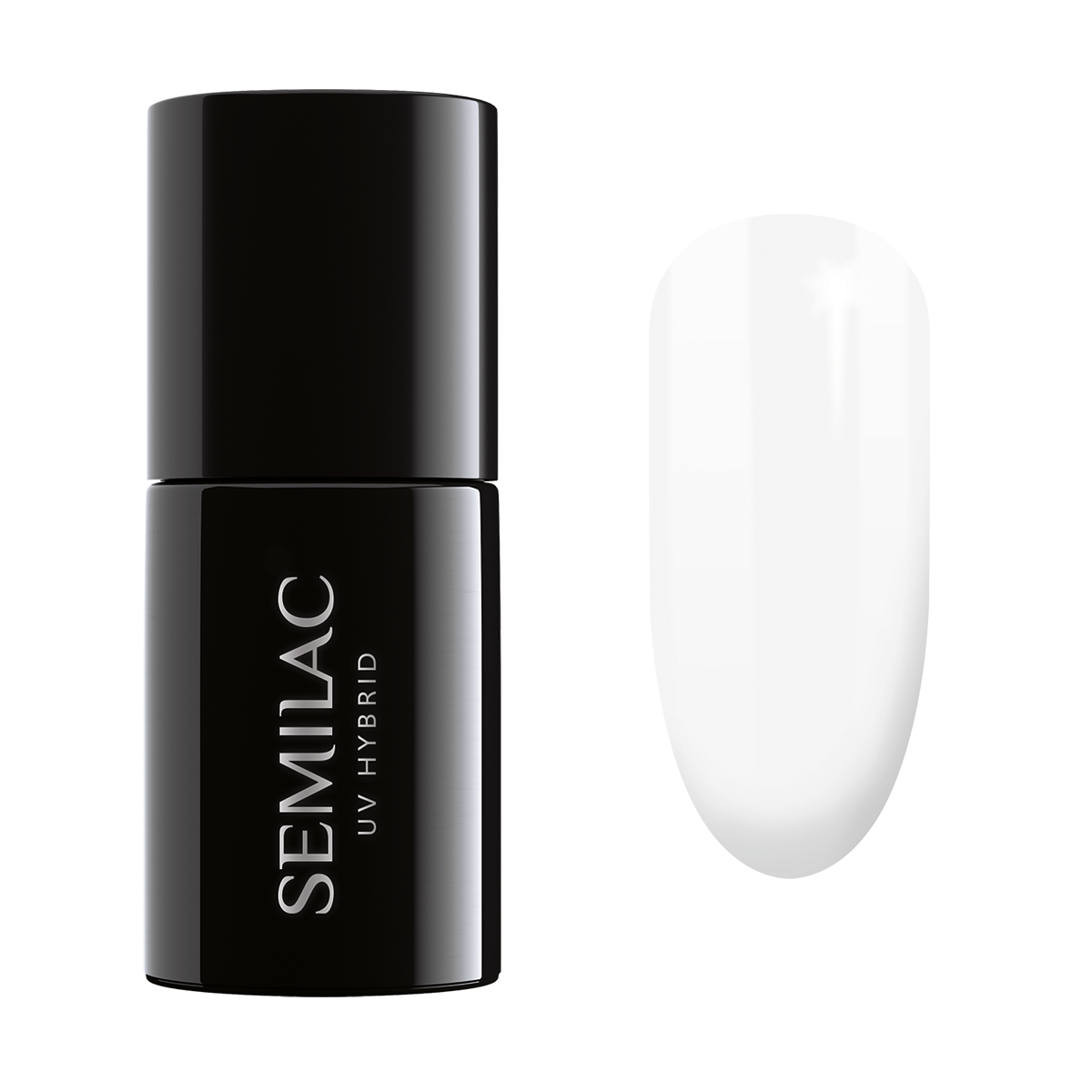 Semilac UV Hybrid гибридный лак для ногтей, 001 Strong White