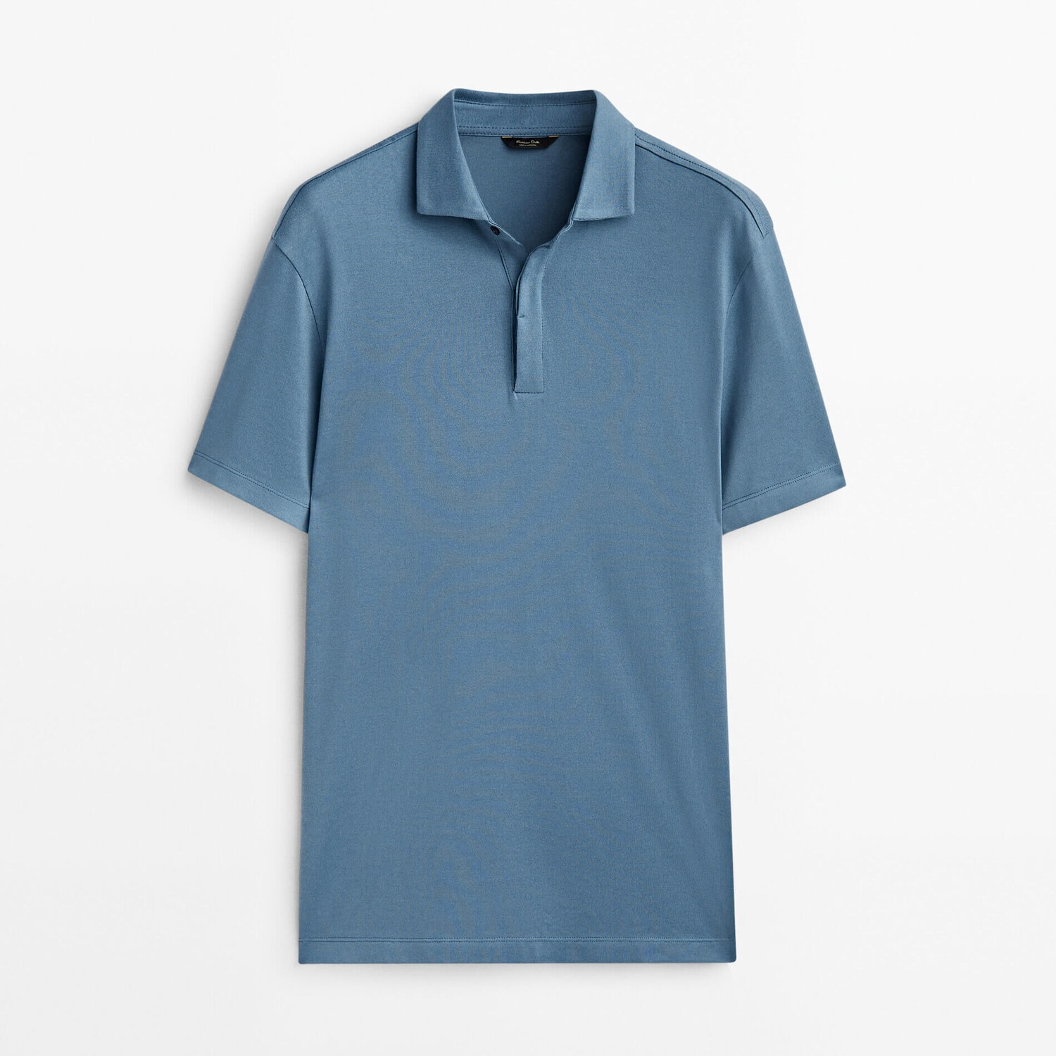 

Поло Massimo Dutti Short Sleeve Gassed Cotton, синий
