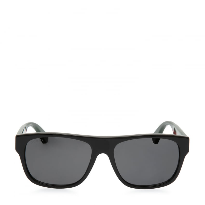 

Солнечные очки GUCCI Rectangular-frame acetate sunglasses, черный