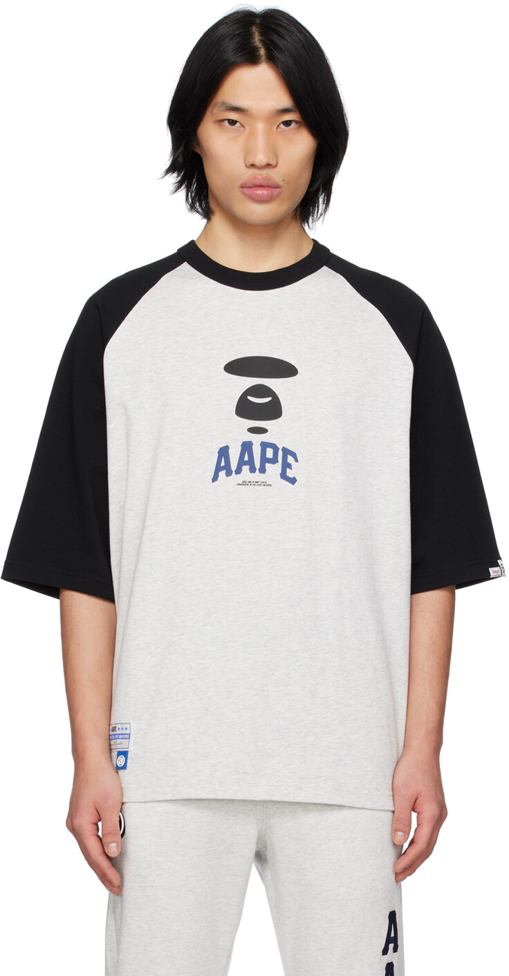 

Серая футболка MoonFace AAPE by A Bathing Ape, Серый