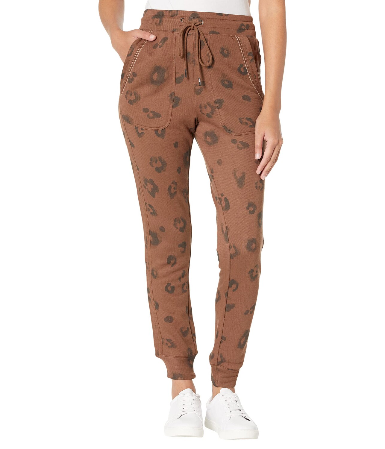

Спортивные штаны Splendid, Corinna Leopard Velvet Trim Terry Joggers