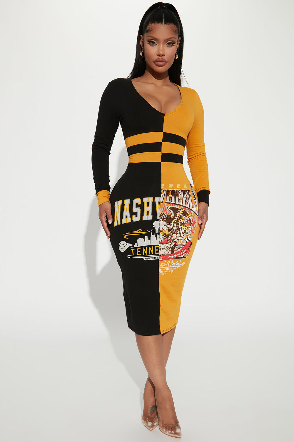 

Платье Fashion Nova D29693, желтый